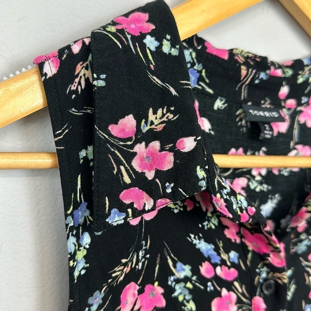 Torrid Floral Button Front Challis Dress 2X - Picture 6 of 14